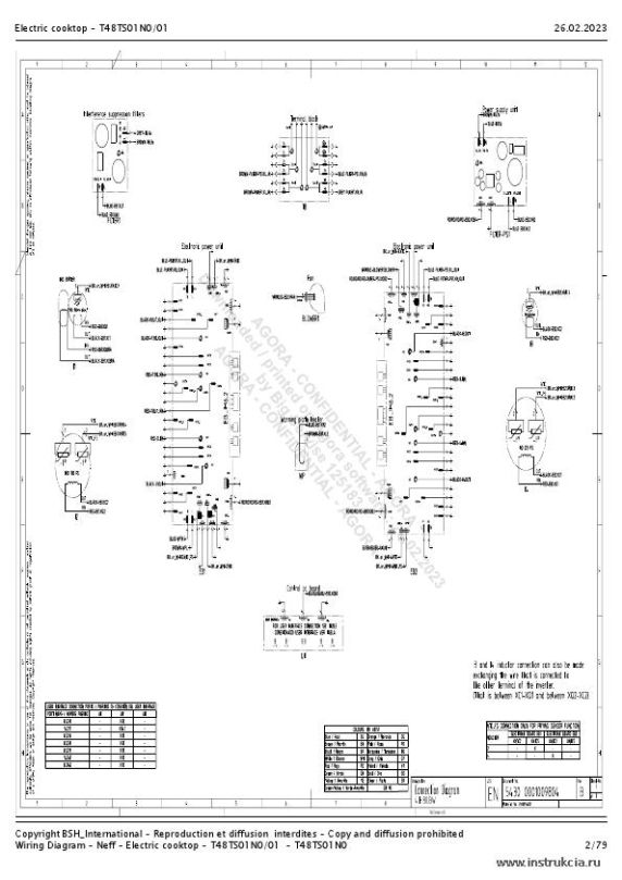 Сервисная инструкция NEFF T48TS01N0, 35, WIRING DIAGRAM - ELECTRIC COOKTOP